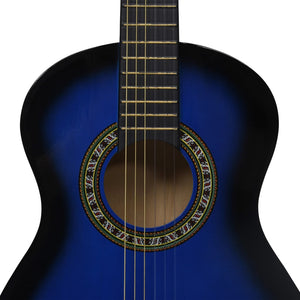 Klassikgitarre für Anfänger und Kinder mit Tasche Blau 1/2 34"