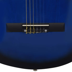 Klassikgitarre für Anfänger und Kinder mit Tasche Blau 1/2 34"