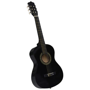 Klassikgitarre für Anfänger Kinder mit Tasche Schwarz 1/2 34"
