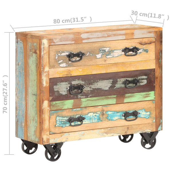 Sideboard aus massivem Altholz, 80 cm