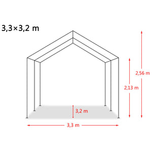 Weidezelt PVC 550 g/m² 3,3×3,2 m Dunkelgrün