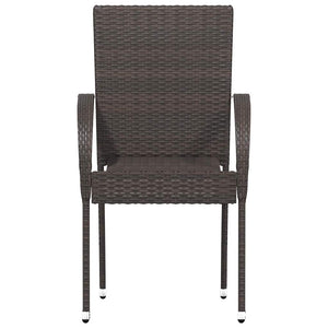 Stapelbare Gartenstühle 4 Stk. Poly Rattan Braun