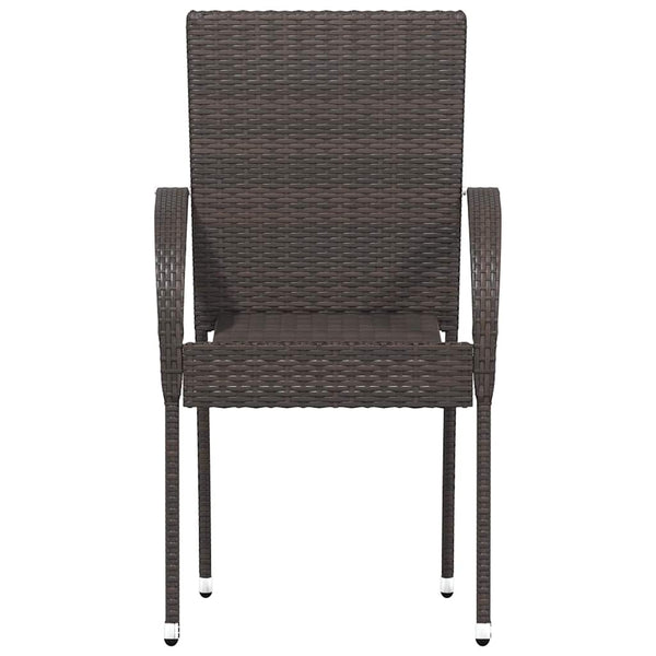 Stapelbare Gartenstühle 4 Stk. Poly Rattan Braun