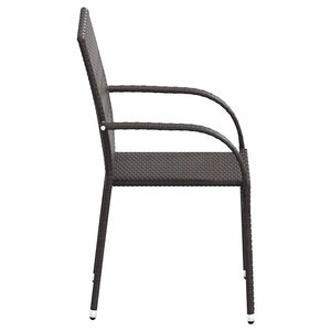 Stapelbare Gartenstühle 4 Stk. Poly Rattan Braun