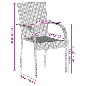 Stapelbare Gartenstühle 4 Stk. Poly Rattan Braun