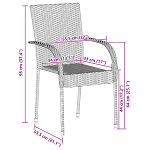 Gartenstühle Stapelbar 4 Stk. Grau Poly Rattan