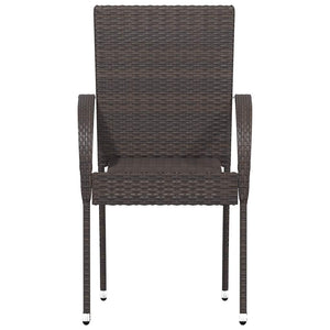 Stapelbare Gartenstühle 6 Stk. Poly Rattan Braun