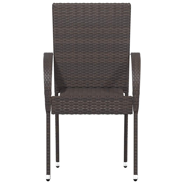 Stapelbare Gartenstühle 6 Stk. Poly Rattan Braun