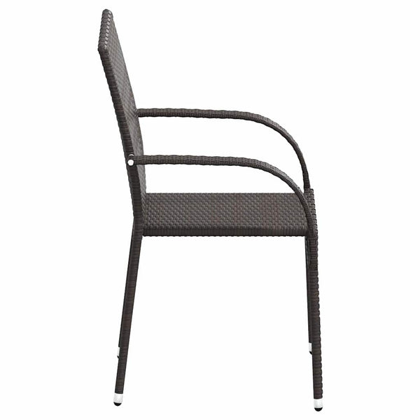 Stapelbare Gartenstühle 6 Stk. Poly Rattan Braun