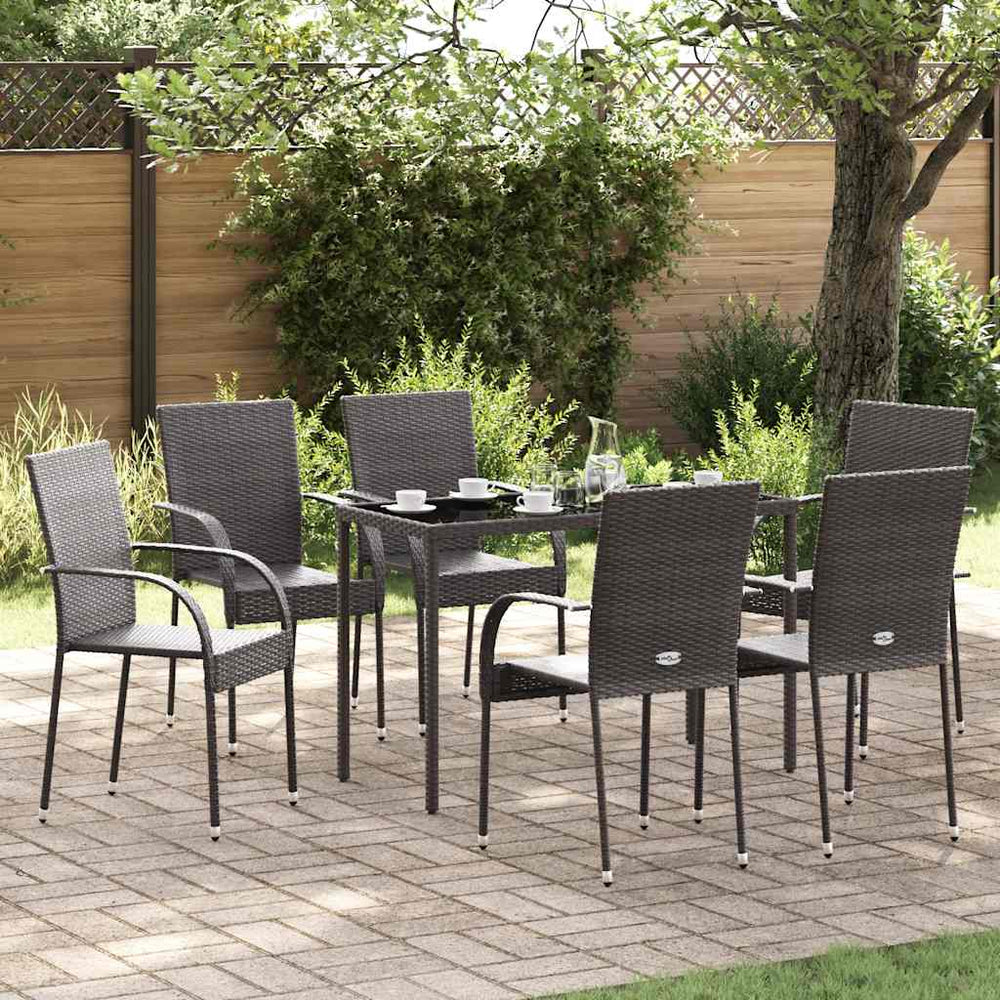 Stapelbare Gartenstühle 6 Stk. Poly Rattan Braun