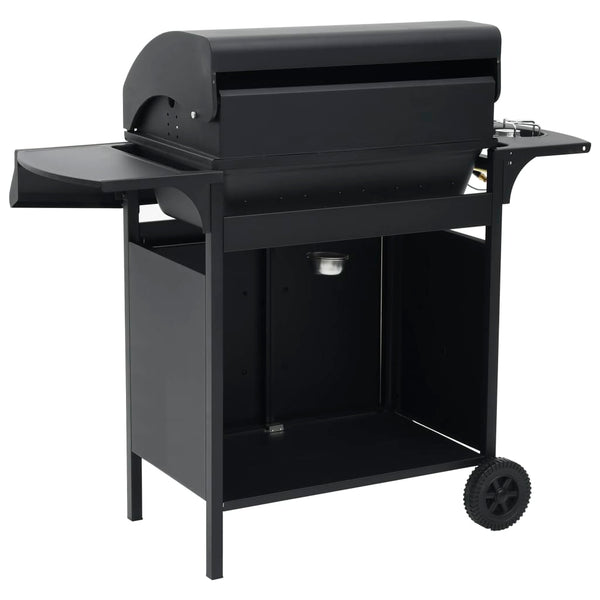 Gasgrill 4+1 Flammen Schwarz Stahl