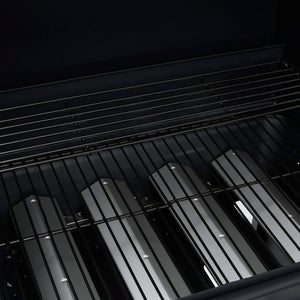Gasgrill 4+1 Flammen Schwarz Stahl