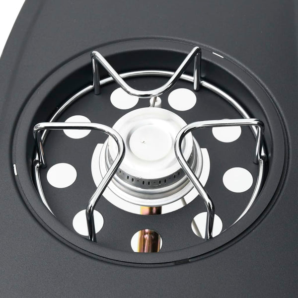 Gasgrill 4+1 Flammen Schwarz und Silbern Stahl & Edelstahl