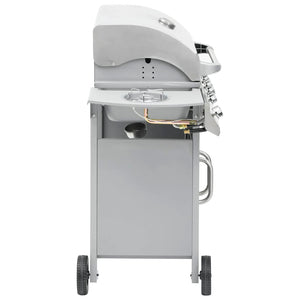 Gasgrill 4+1 Flammen Silbern Edelstahl