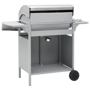 Gasgrill 4+1 Flammen Silbern Edelstahl