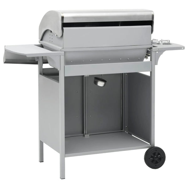 Gasgrill 4+1 Flammen Silbern Edelstahl