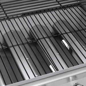 Gasgrill 4+1 Flammen Silbern Edelstahl