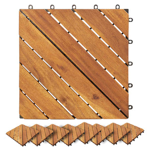 Terrassenfliesen Akazie Braun 30x30cm 10er Set
