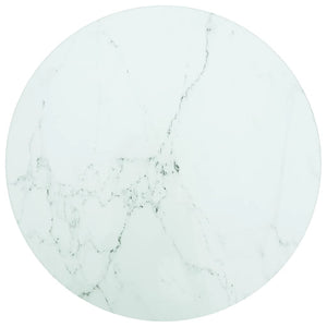 Tischplatte Weiß Marmoroptik Ø30cm Hartglas