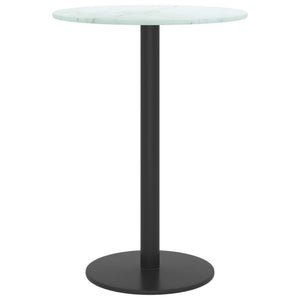 Tischplatte Weiß Marmoroptik Ø30cm Hartglas