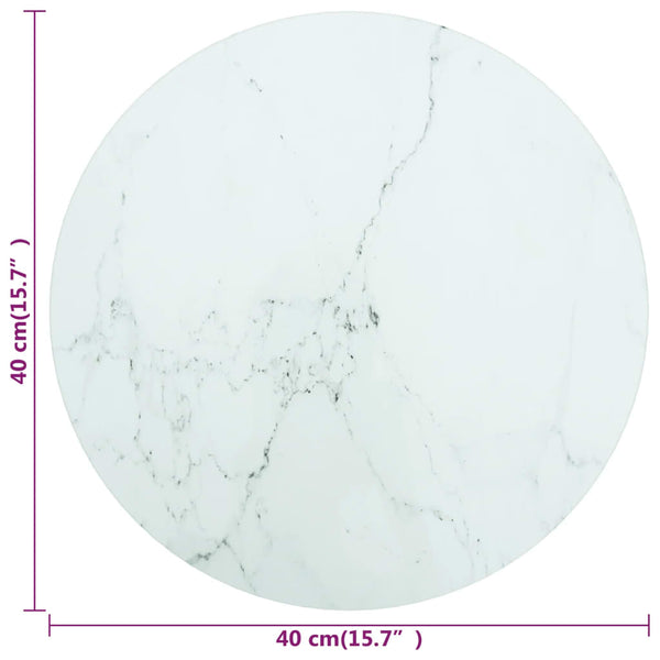 Tischplatte Hartglas Marmor Ø40cm