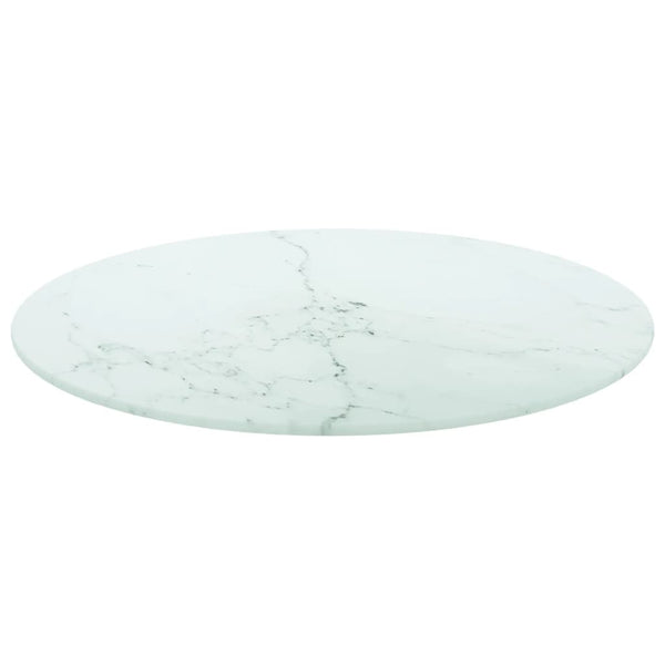 Tischplatte Hartglas Marmor Optik Ø50cm