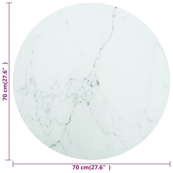 Tischplatte Hartglas Marmor Ø70cm