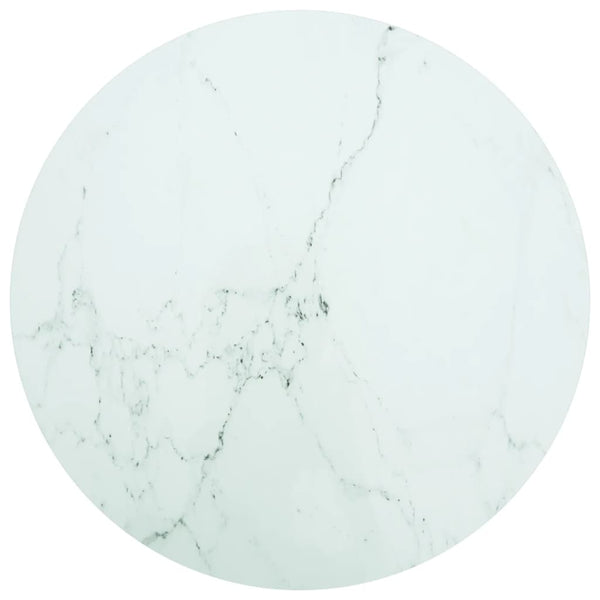 Tischplatte Ø90cm Marmoroptik Hartglas