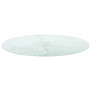 Tischplatte Ø90cm Marmoroptik Hartglas
