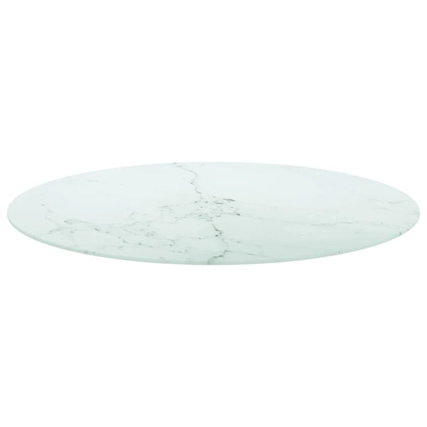 Tischplatte Ø90cm Marmoroptik Hartglas