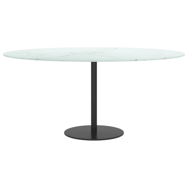 Tischplatte Ø90cm Marmoroptik Hartglas