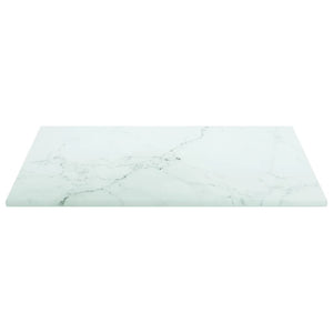 Tischplatte Weiß Marmoroptik 30x30 cm Hartglas