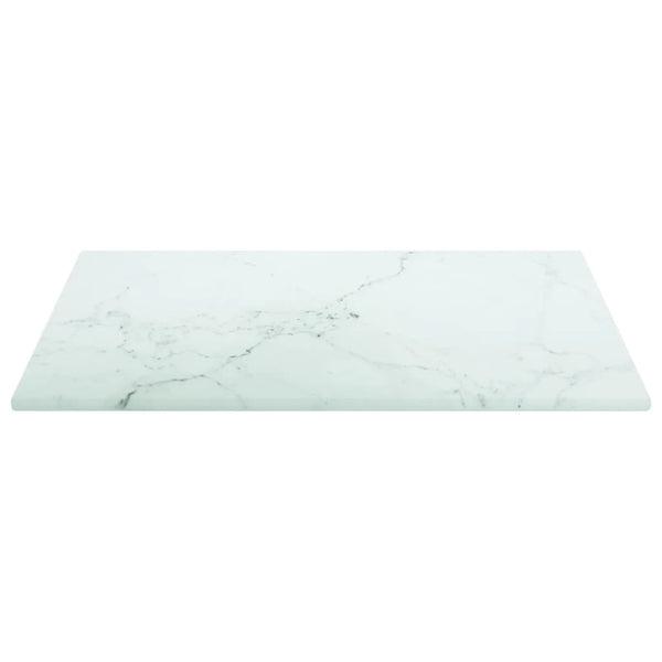 Tischplatte Weiß Marmoroptik 30x30 cm Hartglas