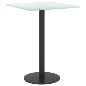 Tischplatte Weiß Marmoroptik 30x30 cm Hartglas