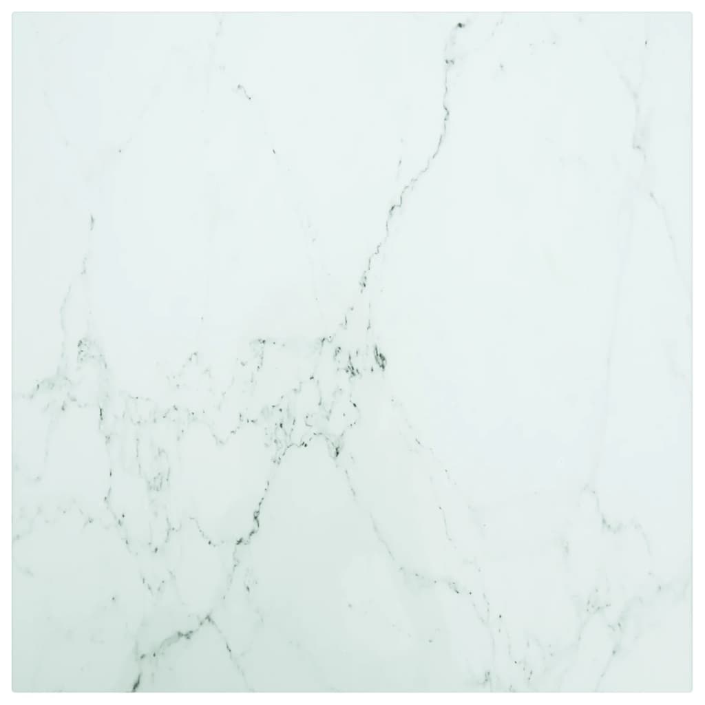 Tischplatte Marmor Optik Weiß 50x50 cm