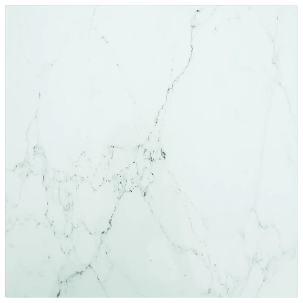 Tischplatte Marmor Optik Weiß 50x50 cm