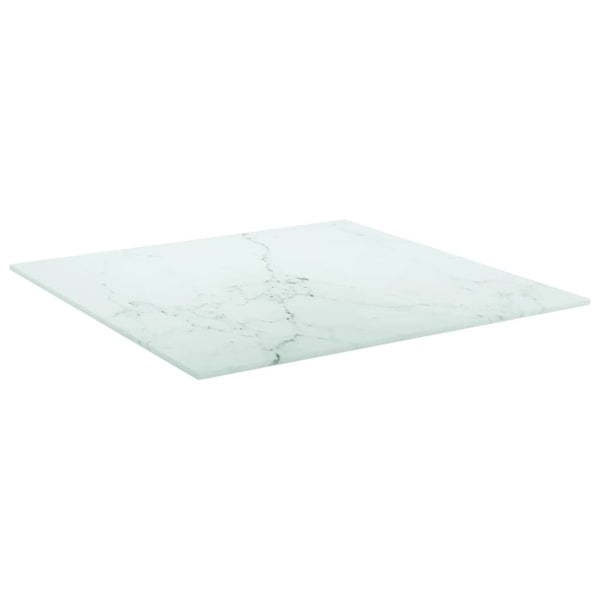 Tischplatte Marmor Optik Weiß 50x50 cm