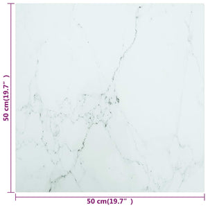 Tischplatte Marmor Optik Weiß 50x50 cm