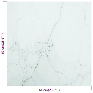 Tischplatte Marmor Optik Weiß 60x60 cm