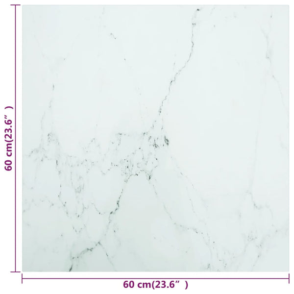 Tischplatte Marmor Optik Weiß 60x60 cm