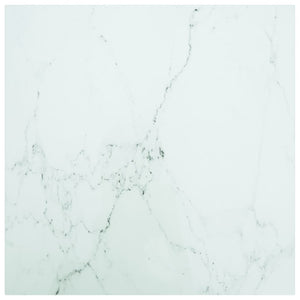 Tischplatte Weiß Marmoroptik 70x70 cm Hartglas
