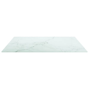 Tischplatte Weiß Marmoroptik 70x70 cm Hartglas