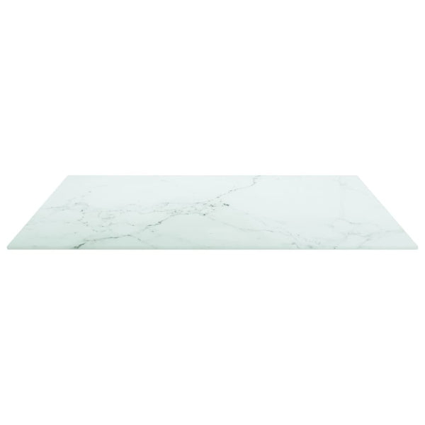 Tischplatte Weiß Marmoroptik 70x70 cm Hartglas
