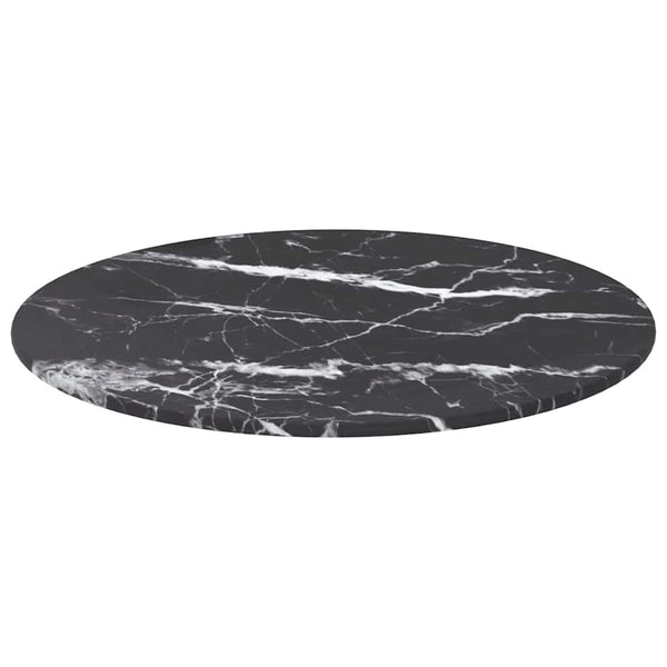 Tischplatte Hartglas Marmoroptik Ø40cm
