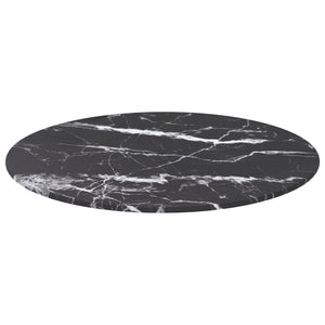 Tischplatte Schwarz Marmoroptik Ø50cm
