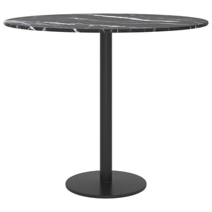 Tischplatte Schwarz Marmoroptik Ø50cm