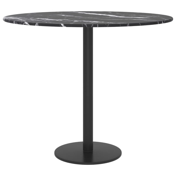 Tischplatte Schwarz Marmoroptik Ø50cm