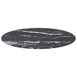 Tischplatte Hartglas Marmoroptik Ø70cm