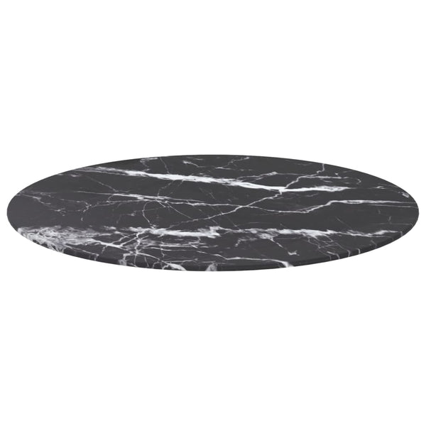 Tischplatte Hartglas Marmoroptik Ø70cm