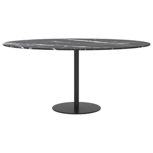 Tischplatte Schwarz Marmoroptik Ø90cm